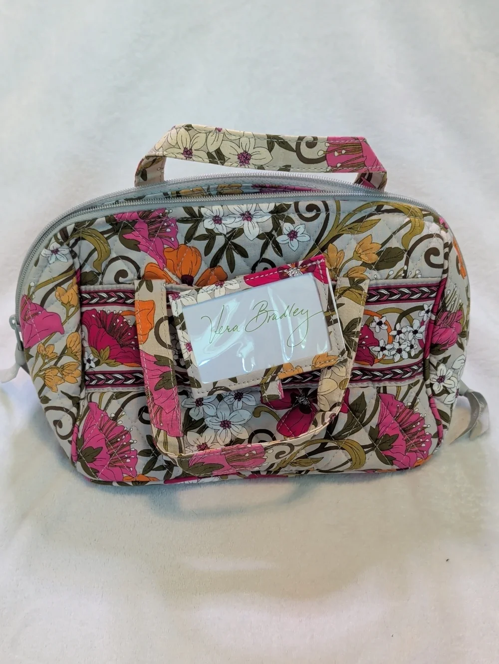 Vera Bradley Floral Quilted Cosmetic Bag Retired Tea Garden Print NEW
